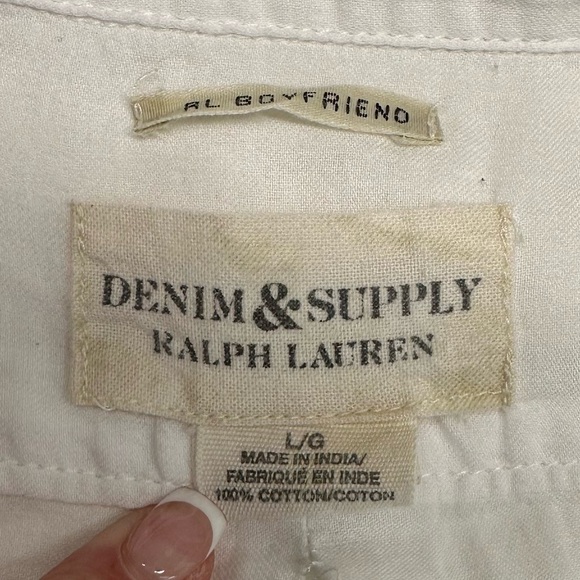 Denim & Supply Ralph Lauren | RL Boyfriend Button Down | White | Large - Picture 5 of 13
